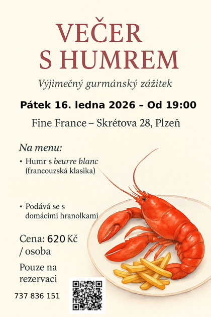 Pátek 16 Ledna : Večer s humrem